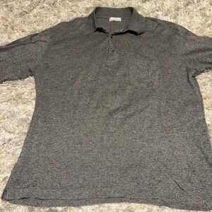 Maus & Hoffman Mens Gray Short Sleeve Knit Polo Shirt Made in Italy XL